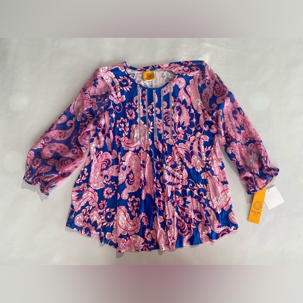 NEW Petite SIze Ruby Rd. Petite Bright Knit Top 3/4 Sleeve Metallic Multi $60 - Picture 2 of 8